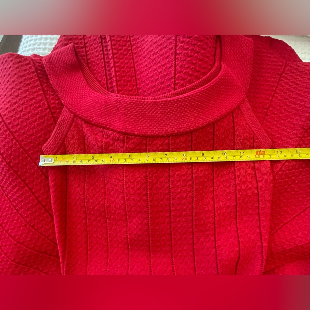 WINTER SALE! Cute & Flirty Jonathan Simkhai Off Shoulder Pointelle Red Dress XS - Picture 10 of 15